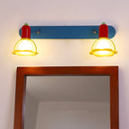Lumendat Modern Mid-Century Kids Rectangle Round Iron Acrylic 2-Light Wall Sconce Lamp For Bedroom Lumendat