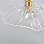 Nordic Vintage Clear Glass Flower Shape Brass 1-light Pendant Light Lumendat