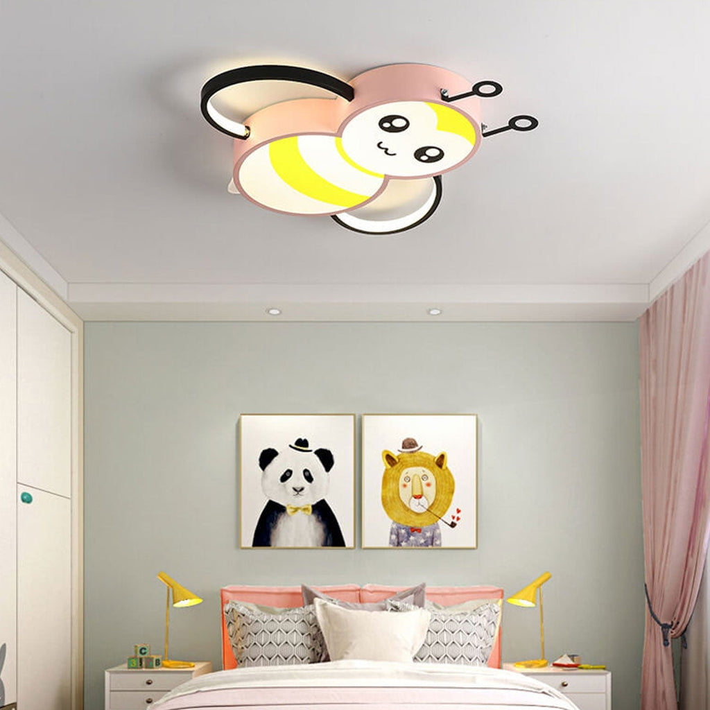 Lumendat Nordic Childlike Cartoon Bee Design LED Flush Mount Light Lumendat