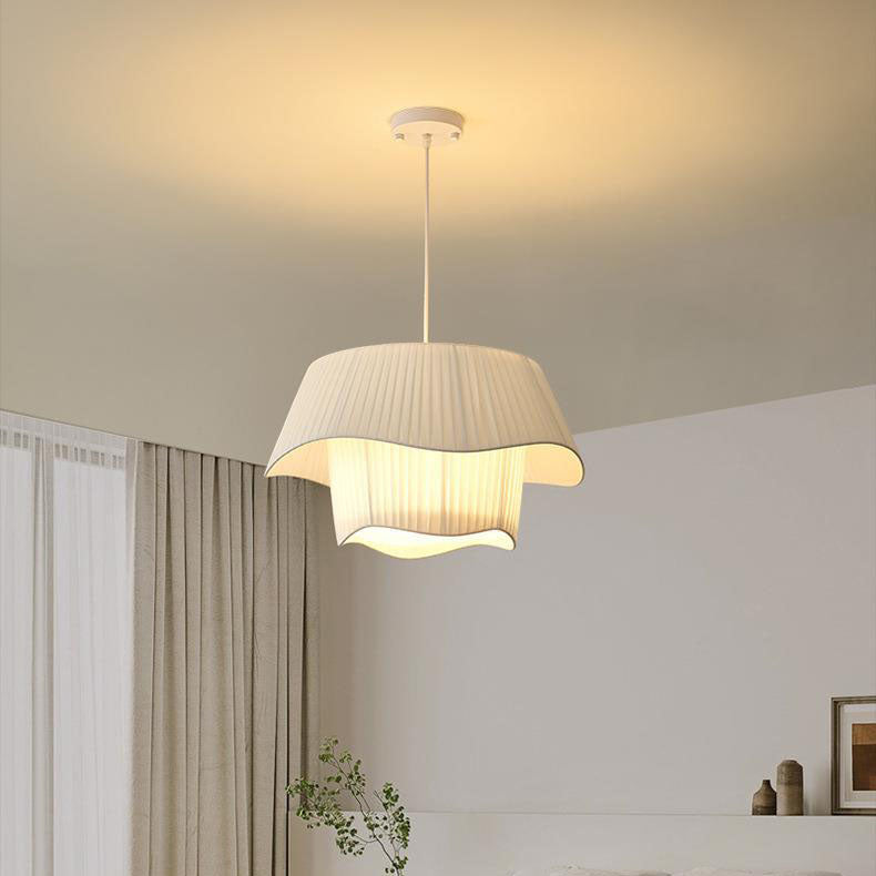Contemporary Scandinavian Round Iron Acrylic Fabric 4/5 Light Pendant Light for Living Room BulbSquare