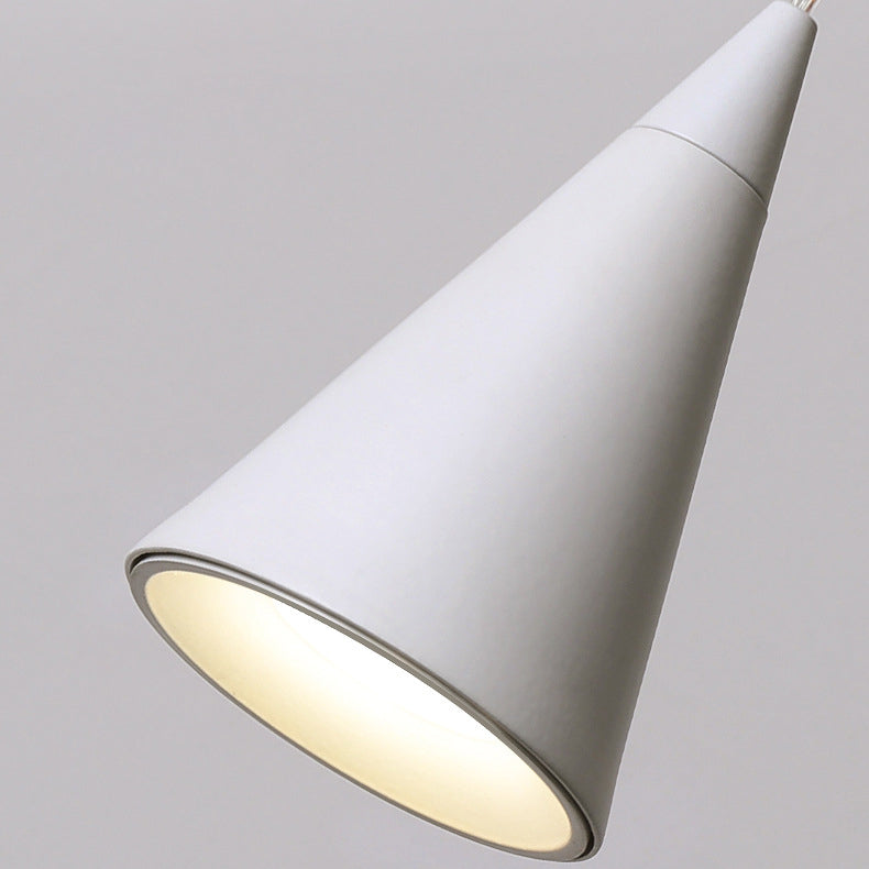 Modern Minimalist Cone Iron Aluminum Acrylic LED Pendant Light for Bedroom