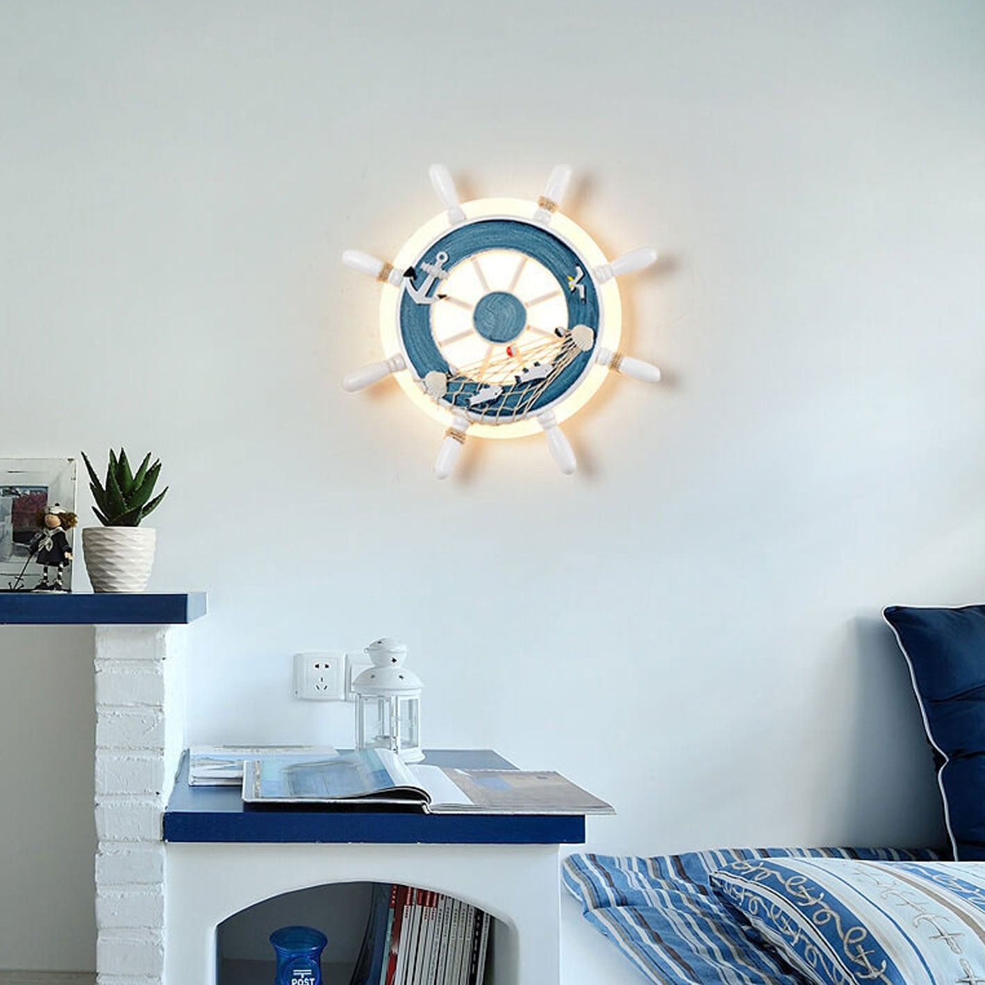 Lumendat Cartoon Creative Rudder Resin LED Kids Wall Sconce Lamp Lumendat