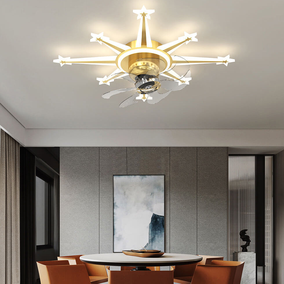 Lumendat Childlike Creative Meteor Design LED Flush Mount Ceiling Fan Light Lumendat