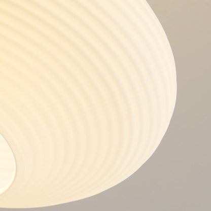 Nordic Log Striped Glass Oval 1-light Semi-flush Mount Ceiling Light