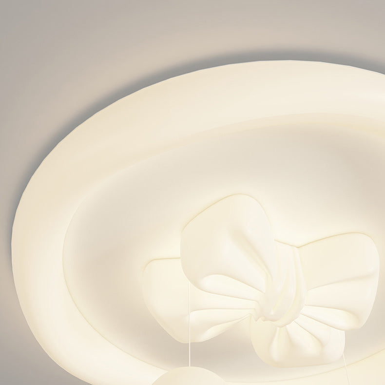 Lumendat Contemporary Creative Kids Round Bow Orb Iron Rolled Plastic LED Flush Mount Ceiling Light For Bedroom Lumendat