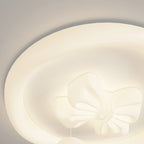 Lumendat Contemporary Creative Kids Round Bow Orb Iron Rolled Plastic LED Flush Mount Ceiling Light For Bedroom Lumendat