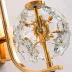Modern Luxury Metal Iron Stainless Steel Crystal Ball Cylinder 1-Light Wall Sconce Lamp For Bedside Lumendat