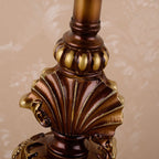 European Vintage Fabric Tassel Resin Court 1-Light Table Lamp Lumendat