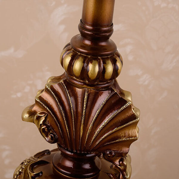 European Vintage Fabric Tassel Resin Court 1-Light Table Lamp Lumendat