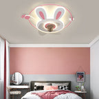 Lumendat Cartoon Creative Bunny Carrot LED Flush Mount Ceiling Fan Light Lumendat