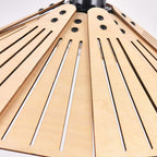 Japanese Retro Solid Wood Hollow Umbrella Shade 1-Light Pendant Light