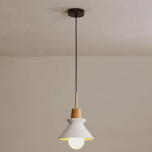 Nordic Minimalist Macaron Wood Cement 1-light Pendant Light Lumendat