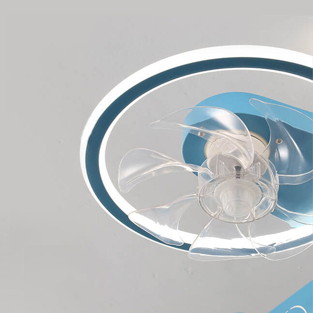 Lumendat Creative Cartoon Aircraft Kids Flush Mount Ceiling Fan Light Lumendat