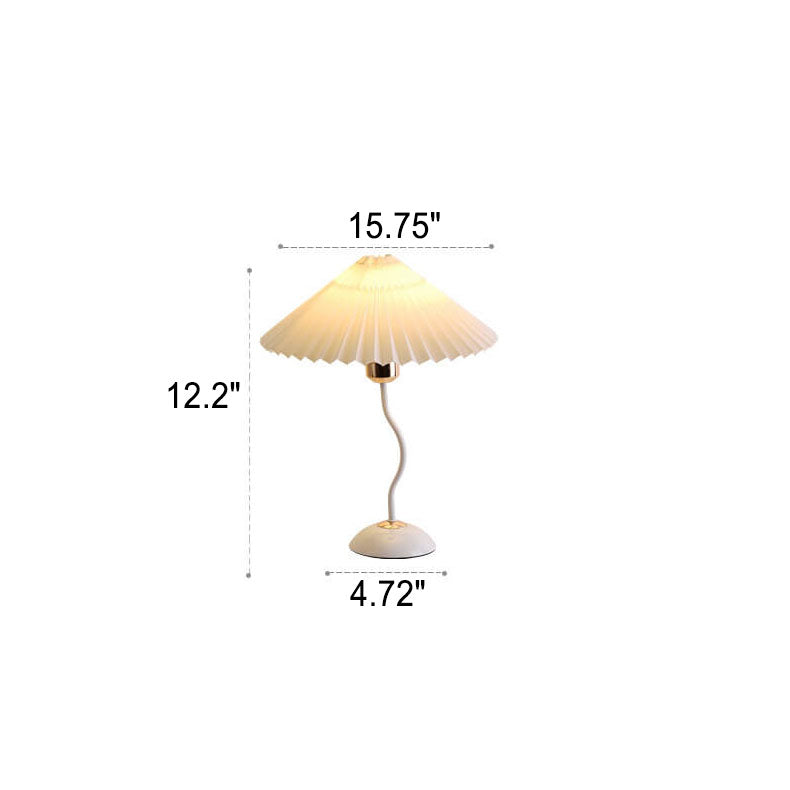 Modern Minimalist Pleated Umbrella Bending Base 1-Light Table Lamp Lumendat