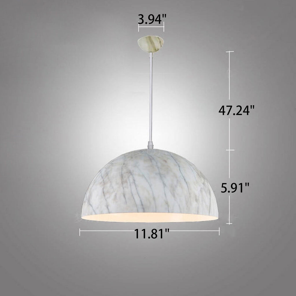 Nordic Minimalist Marbled Semicircle 1-light Pendant Light BulbSquare