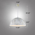Nordic Minimalist Marbled Semicircle 1-light Pendant Light BulbSquare