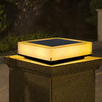 Modern Solar RGB Square Post Head Light Outdoor Garden Landscape Light Lumendat