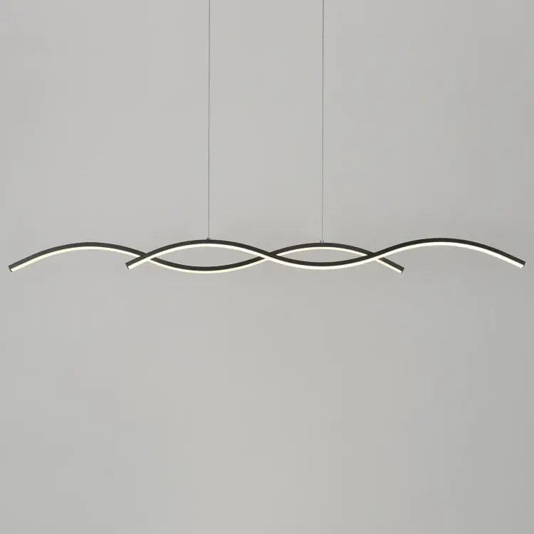 Nordic Minimalist Long Strip Wave Design Island Light LED Chandelier Lumendat