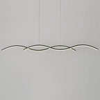 Nordic Minimalist Long Strip Wave Design Island Light LED Chandelier Lumendat