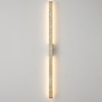 Japanese Wabi-Sabi Yellow Travertine Long Strip LED Wall Sconce Lamp