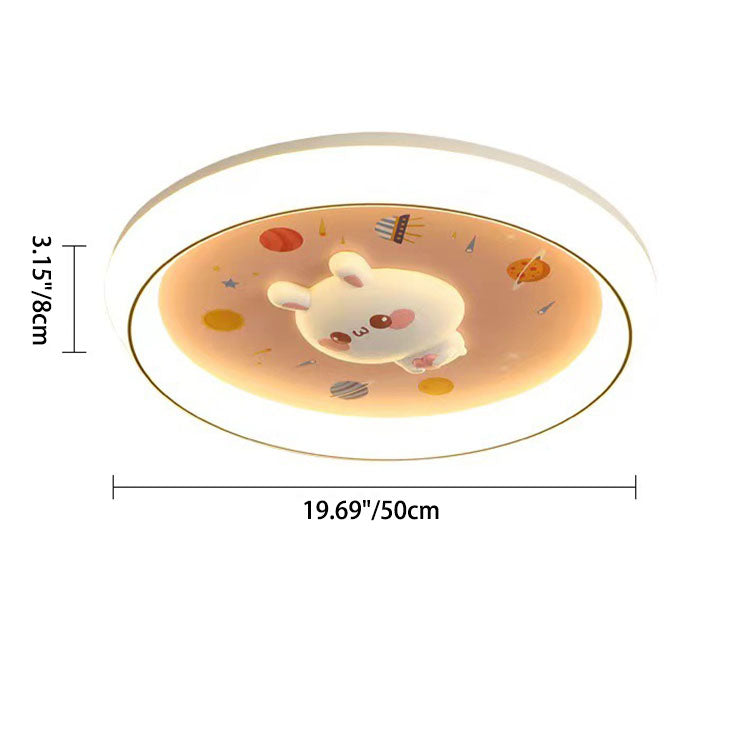 Lumendat Modern Minimalist Kids Cartoon Round Acrylic Iron Resin LED Flush Mount Ceiling Light For Bedroom Lumendat