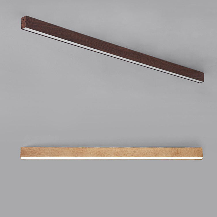 Modern Minimalist Wood Grain Aluminum Strips LED Flush Mount Ceiling Light BulbSquare