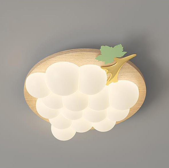 Lumendat Contemporary Creative Kids Grape Iron Plastic LED Flush Mount Ceiling Light For Bedroom Lumendat