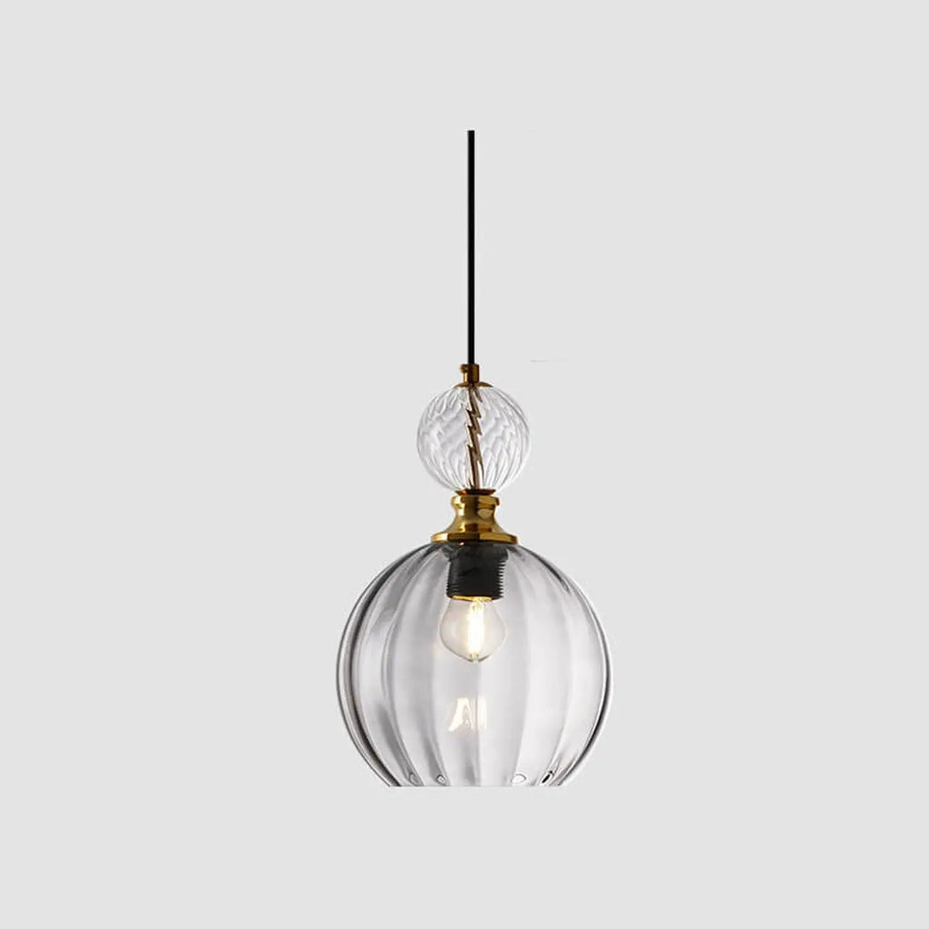 Danish Creative Stripes Glass Round 1/3 Light Chandelier Lumendat