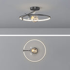Modern Art Deco Iron Geometrical Ring Star LED Pendant Light for Living Room