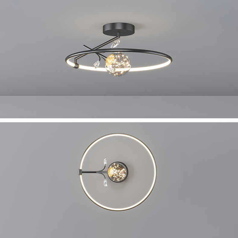 Modern Art Deco Iron Geometrical Ring Star LED Pendant Light for Living Room