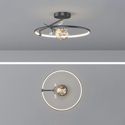 Modern Art Deco Iron Geometrical Ring Star LED Pendant Light for Living Room