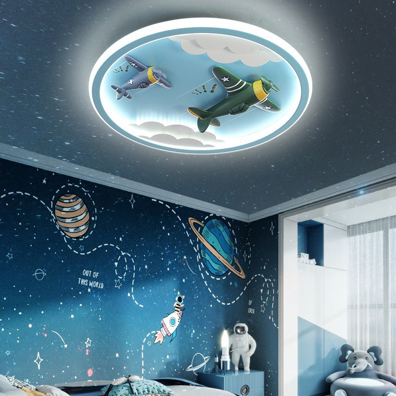 Lumendat Contemporary Creative Cartoon Fighter Unicorn Resin Acrylic LED Kids Flush Mount Ceiling Light For Bedroom Lumendat
