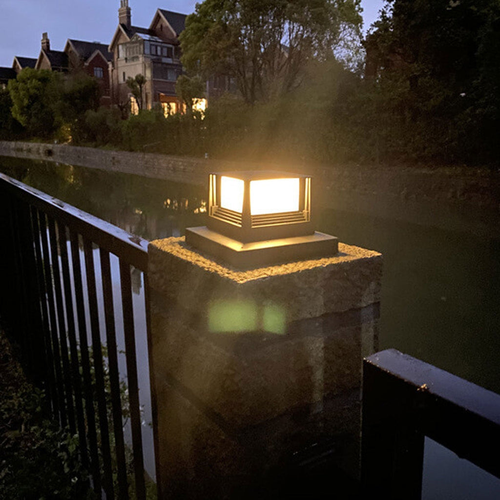 Outdoor Solar Pillar Head Light Square Pillar Head Light Garden Light Lumendat
