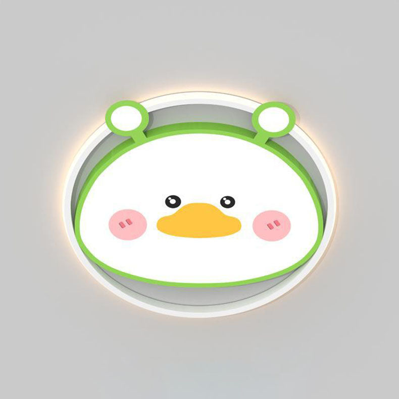 Lumendat Contemporary Creative Cartoon Animal Duck Acrylic LED Flush Mount Ceiling Light For Bedroom Lumendat