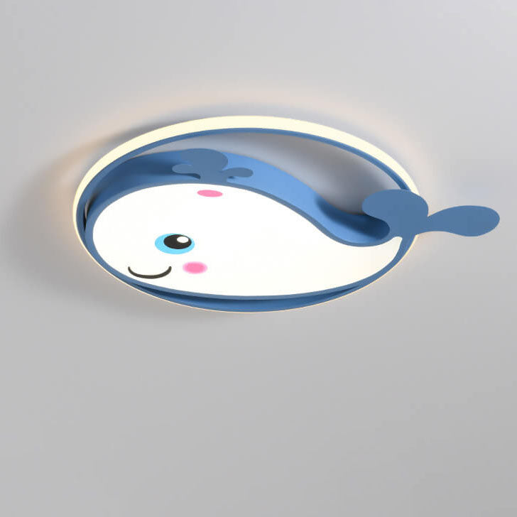 Lumendat Cartoon Creative Dolphin Circle LED Kids Flush Mount Ceiling Light Lumendat