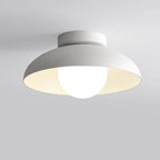 Japanese Wabi-sabi Iron Glass 1-light Semi-flush Mount Light BulbSquare