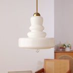 Modern Colorful Glass Gourd Shade 1-light Pendant Light BulbSquare