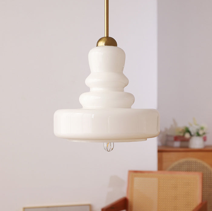 Modern Colorful Glass Gourd Shade 1-light Pendant Light BulbSquare