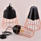 Nordic Creative Iron Cage Geometry 1-light Pendant Light BulbSquare