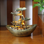 Creative Lotus Leaf Yuanbao Flowing Fountain LED Decorative Table Lamp Lumendat
