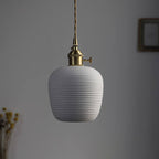 Nordic Japanese Ceramic Brass Oval 1-light Pendant Light BulbSquare