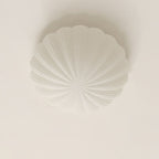 Modern French Cream Shell Glass LED Flush Mount Ceiling Light BulbSquare