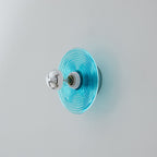 Modern Art Deco Wave Pattern Round Glass 1-Light Wall Sconce Lamp For Bedroom Lumendat