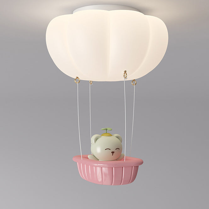 Lumendat Modern Simplicity Kids PE Iron Pumpkin Hot Air Balloon Bear LED Flush Mount Ceiling Light For Bedroom Lumendat