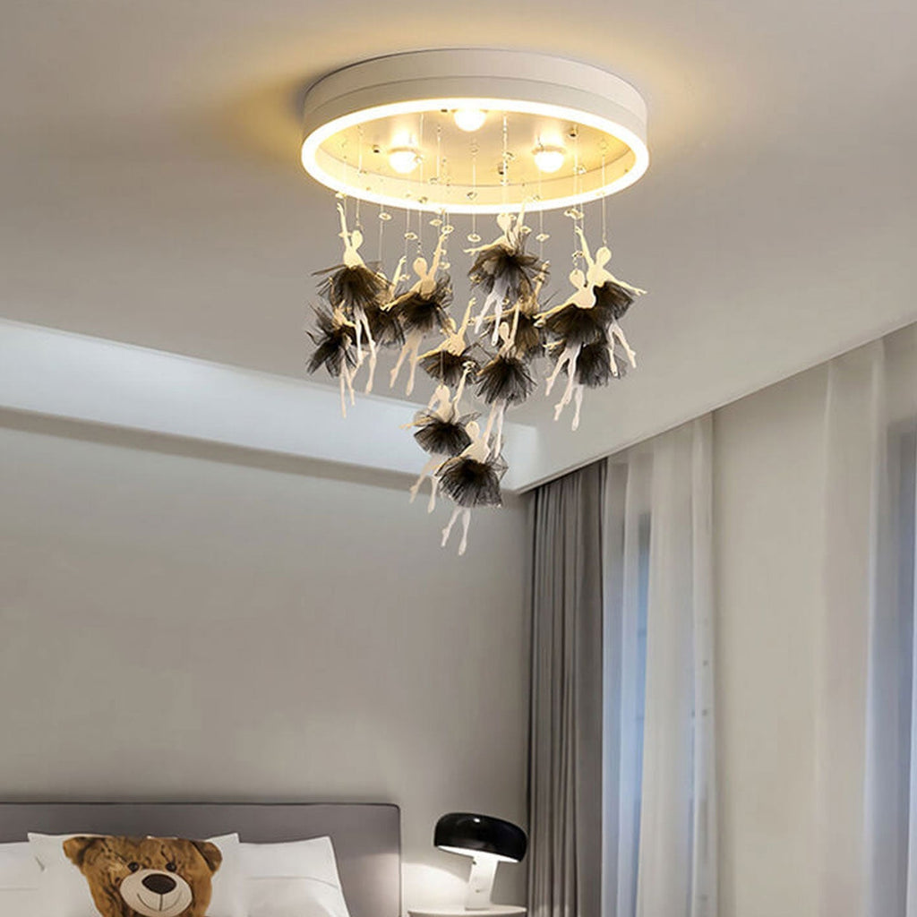 Modern Creative Cartoon Round Bird / Skirt Hanging LED Flush Mount Ceiling Light Lumendat