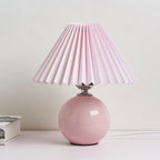 Nordic Minimalist Ceramic Pleated 1-Light Table Lamp Lumendat