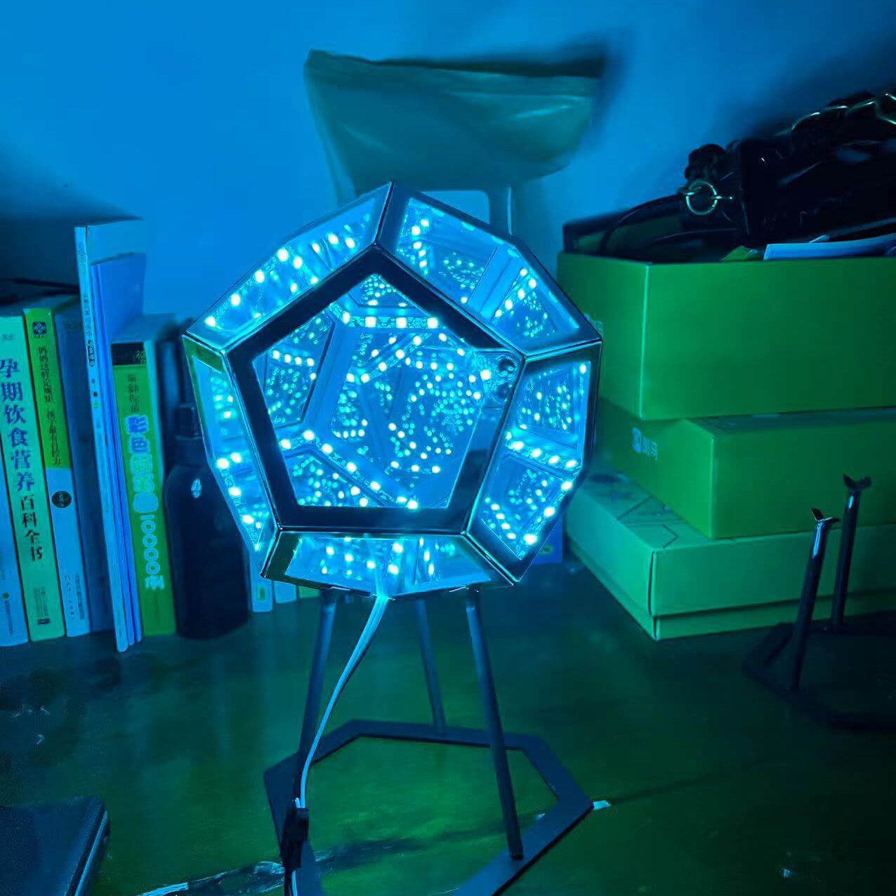 Infinity Dodecahedron LED Night Light Art Table Lamp Lumendat