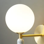 Nordic Ball Shade Marble Straight Arm 1-Light Wall Sconce Lamp Lumendat