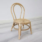 Lumendat Traditional Japanese Round Rattan Weaving Footstool Kids Backrest Chair For Entryways Lumendat