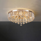 Modern Luxury Round Iron Crystal Beads 6/9-Light Flush Mount Ceiling Light For Living Room Lumendat